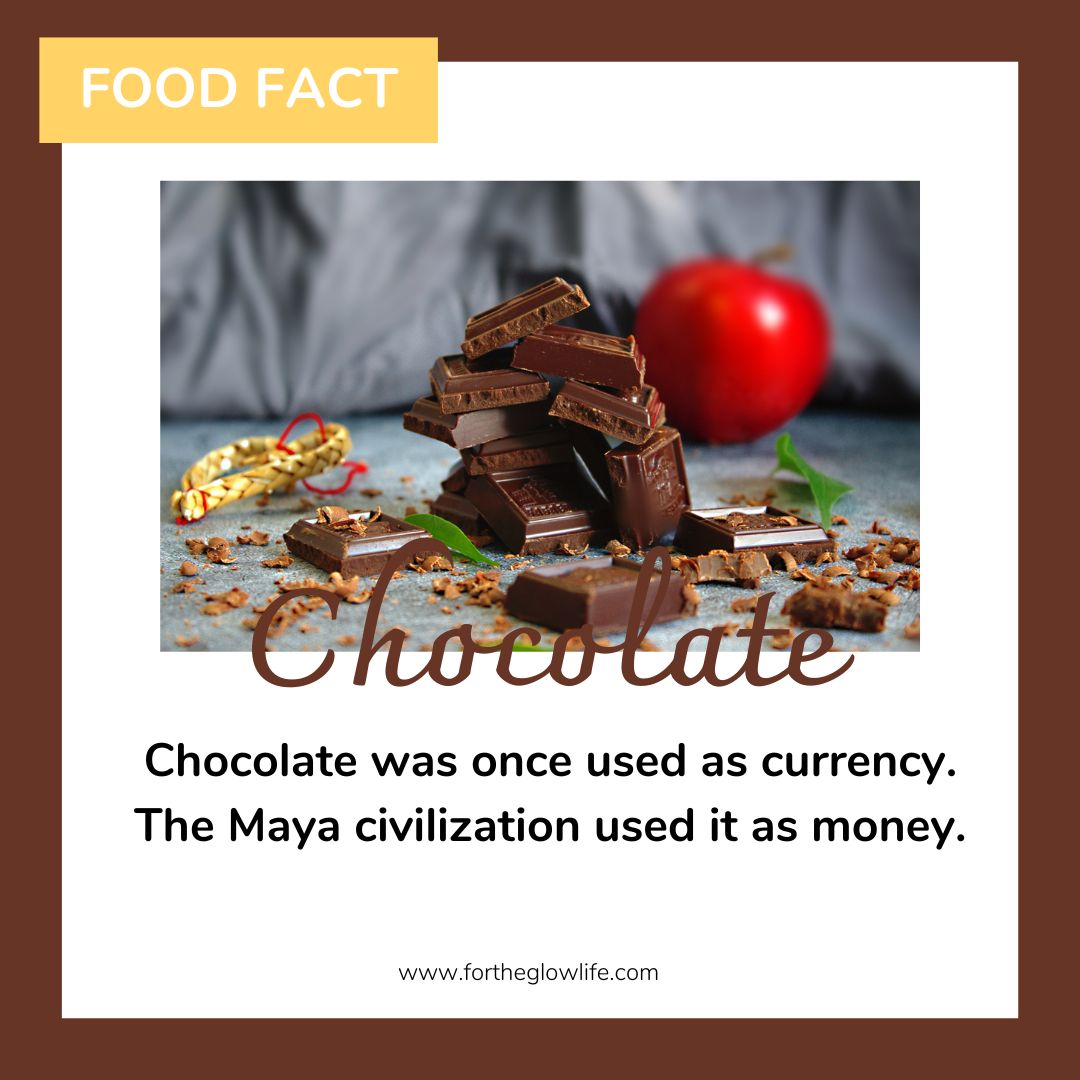 Food fact Friday.

Learn more at fortheglowlife.com

#Chocolate #Food #Foodfact #Friday #foodfriday #foodlover #chocolatecity #chocolatelove #fortheglowlife #foodfactfriday #Chocolatehistory