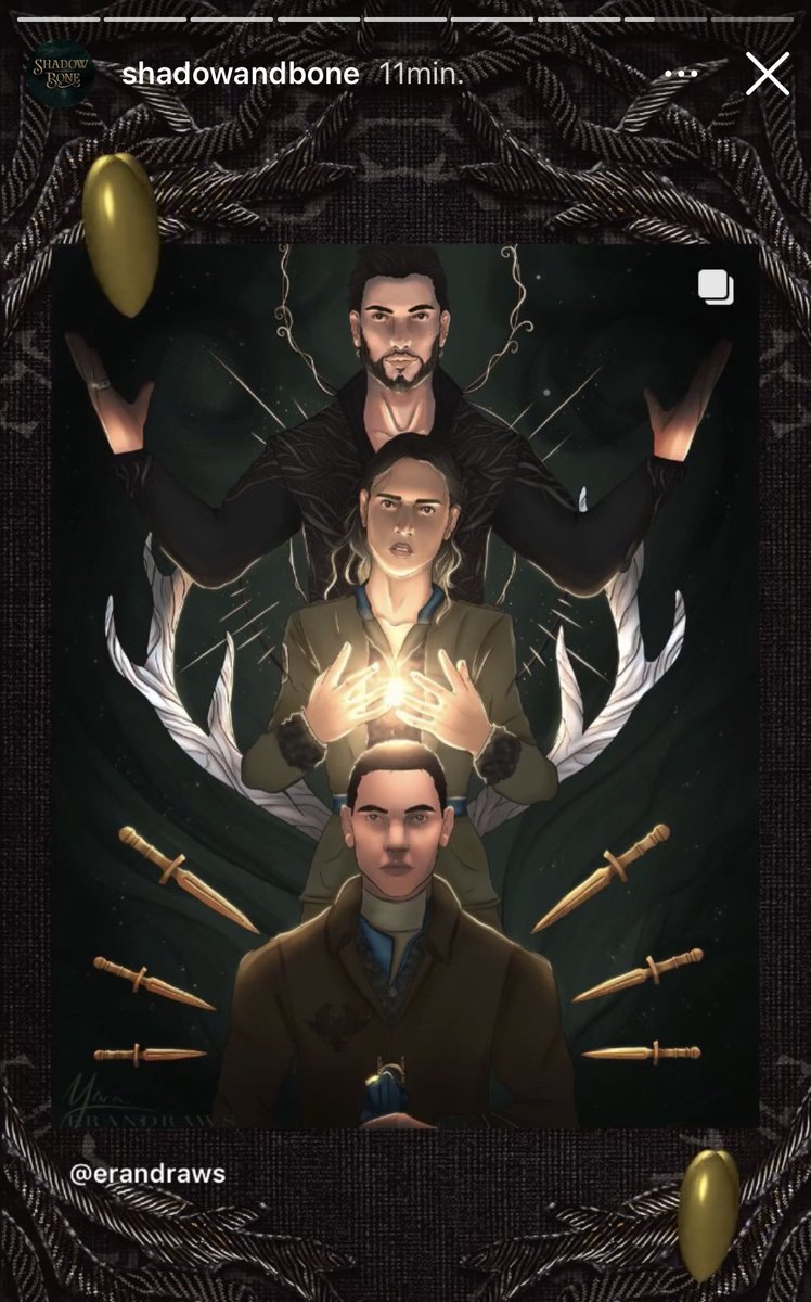 Erandraws's tweet photo. This is art I made for the Shadow and Bone contest (which ended up being canceled) two years ago. Yesterday @netflix and @shadowandbone_ revealed the poster for season 2. I genuinely don’t even know what to say. Do better. #ShadowandBone #ShadowAndBoneSeason2 https://t.co/05QBJZKN4T