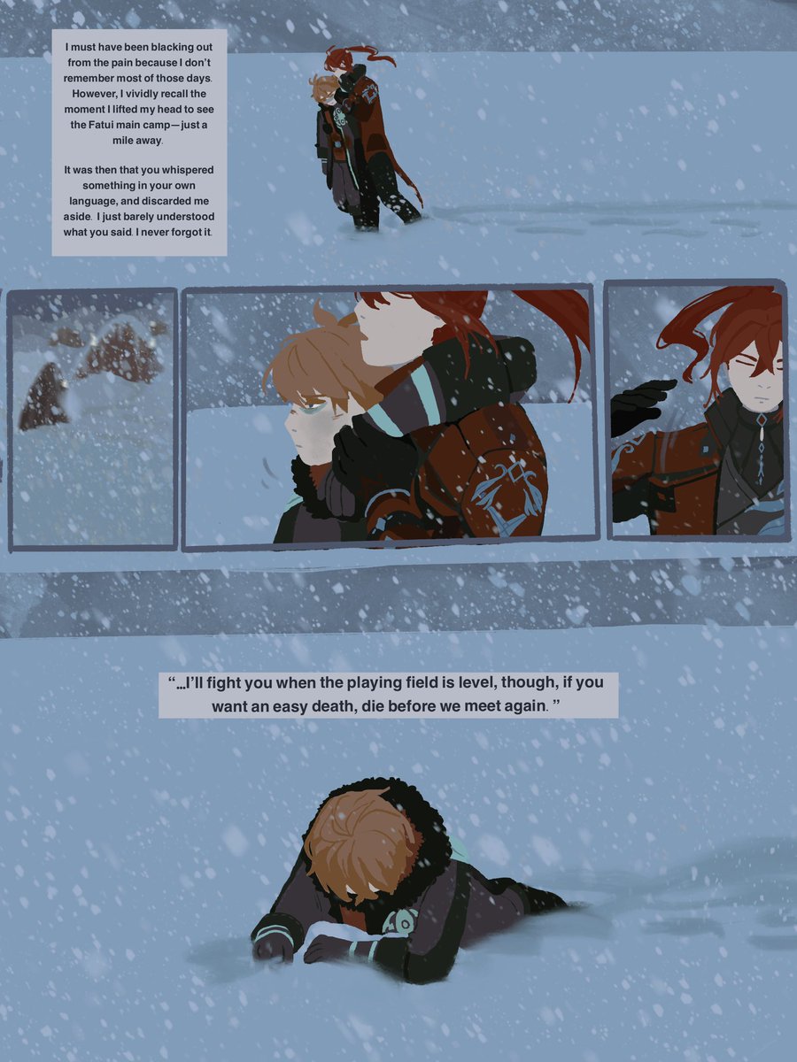 Reiikuu__'s tweet photo. #Chiluc 
(Part 1)
A silly AU where Childe and Diluc met as low ranks in their organizations. (Takes place 8 years ago from current day teyvat.) https://t.co/1igDCxvkRR