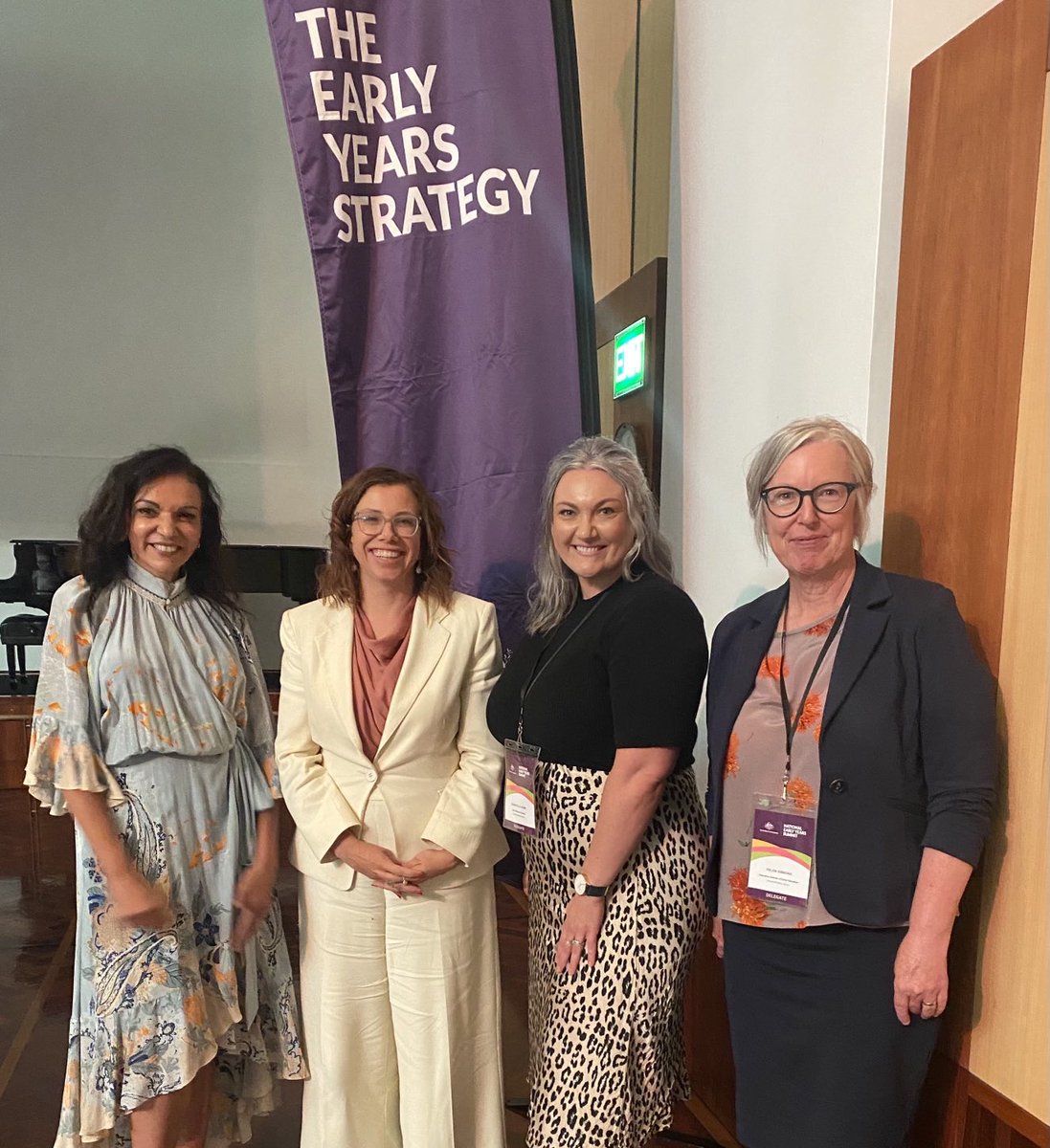 Great convos today at the Early Years Summit, with educator Chantelle Gurr advocating for reform. A well paid and respected workforce is central to an ambitious agenda for children. ⁦@BigStepsUWU⁩ ⁦@UnitedWorkersOz⁩ #ozearlyed ⁦@AmandaRishworth⁩  Dr Anne Aly.