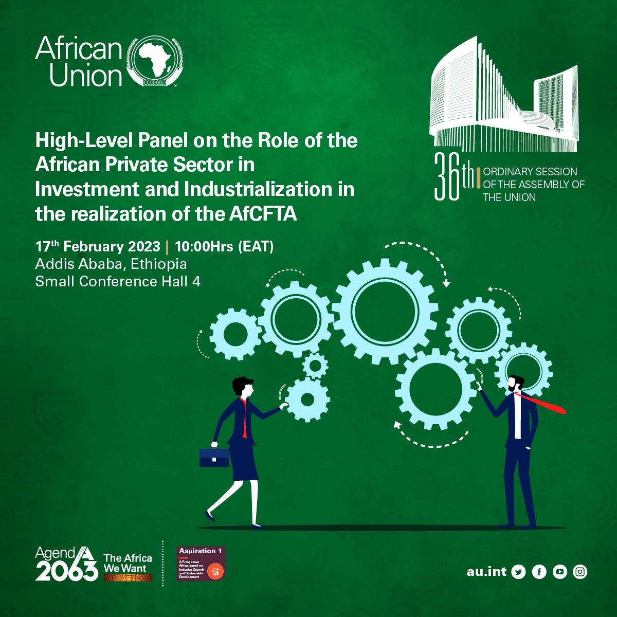 This morning, <a href="/_AfricanUnion/">African Union</a> is hosting a High-Level Panel on the Role of the African Private Sector in Investment and Industrialization in the realization of the #AfCFTA

Join the engagement to understand the critical role of business in AfCFTA:
zoom.us/meeting/regist…
<a href="/AfCFTA/">AfCFTA Secretariat Official</a>