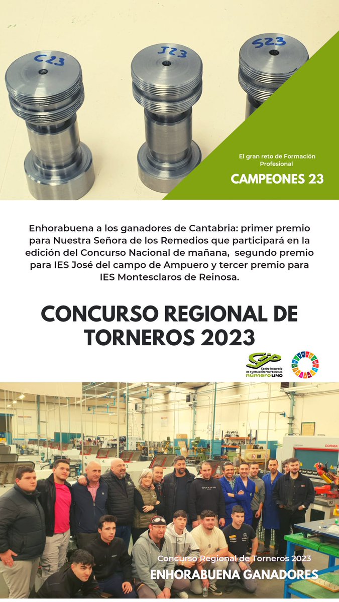 Cifpn1S's tweet photo. Concurso Regional de #torneros de #cantabria en el @Cifpn1S 2023 https://t.co/LLDZdU0f8Z