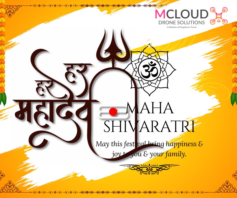 DroneMcloud's tweet photo. "Wishing you and your family a very Happy Shivratri from the Mcloud family! May Lord Shiva bless you with good health and prosperity!
#HappyShivratri #McloudFamily  #agridrone  #Agriculture #Farming #CropProduction #dronespraying #mclouddronesolutions #sprayingservices https://t.co/JNuzmTwvym