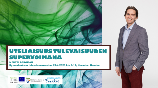 Uteliaasti ennakoiden - Mertzi Bergman Kymenlaakson Tulevaisuusverstaan puhujaksi! Lue uutinen ja ilmoittaudu mukaan tapahtumaan. ennakointi.kymenlaakso.fi/uutiset-cat/62…