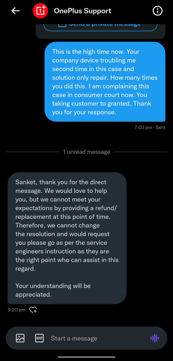 Sanket__Chaskar's tweet image. This is the oneplus support #oneplussupport #Fearless #boycottoneplus
@OnePlus_Support @oneplus @OnePlus_IN @OnePlus_USA @OnePlus_UK @OnePlus_DK @ConsumerReports @CTATech @ABPNews @timesofindia