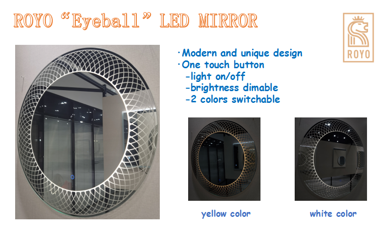Liz65249073's tweet photo. ROYO LED mirror lit up your bathroom -- eyeball mirror
**Modern unique design
**Only one touch button can control
   - light on/off
   - brightness adjustable
   - white/yellow light color switchable
LED mirror design, size, function all can be customized. 
email: liz@royoltd.com https://t.co/9kesoOjbgy