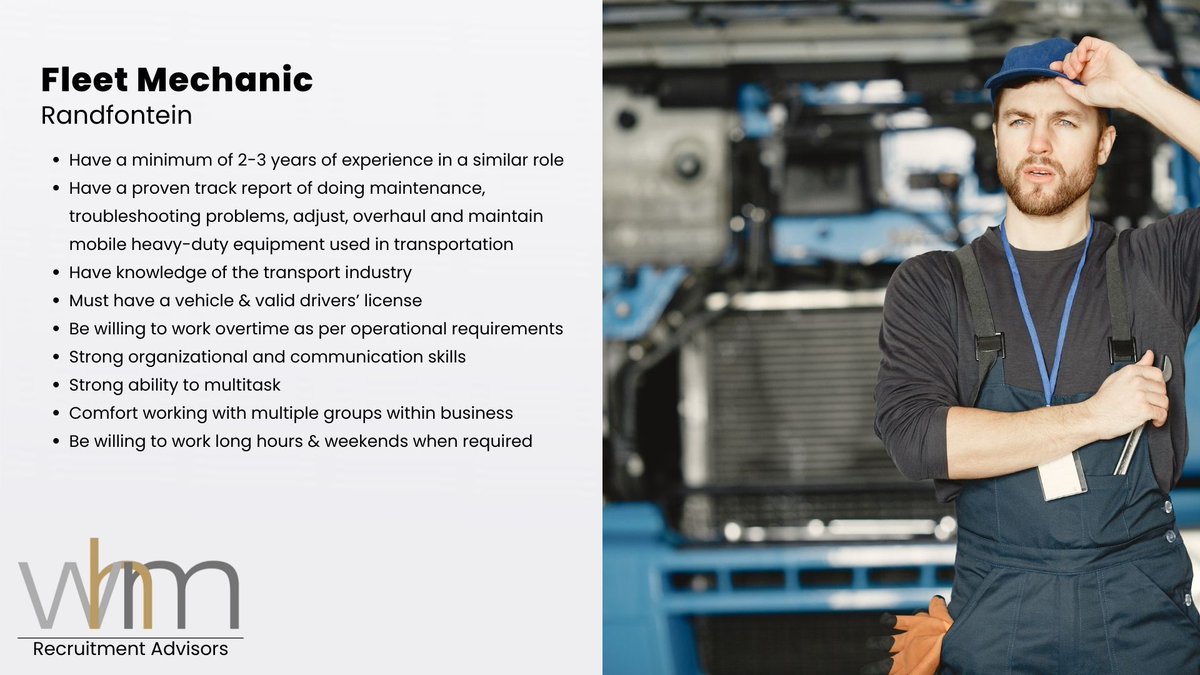 WHMRecruitment's tweet photo. Brand new positions are available all-over South Africa. Do you qualify? Then send us your CV and build a lasting career. https://t.co/4tNie7LI0n