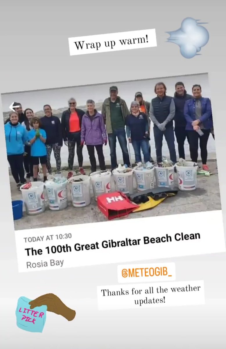 Thanks for all the weather updates @MeteoGib
See you shortly #MedOceanHeroes💪 

#CivicPride #100BeachCleans #Gibraltar