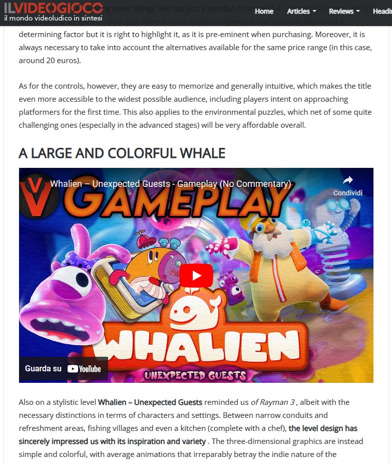 Indie_Seeker's tweet photo. My review of #Whalien from #indiedev @ForbiddenFolds!
🇮🇹
https://t.co/SU5gvwgt8e
🇬🇧
https://t.co/v9sVfk10PG
@IlVideogiococom is the only 🇮🇹 website that offer coverage not just to "BiG" #indiegames! Follow us!
#indiegame #gamedev #platform #platformer #indiegamedev #steam https://t.co/WxFbNgubiA