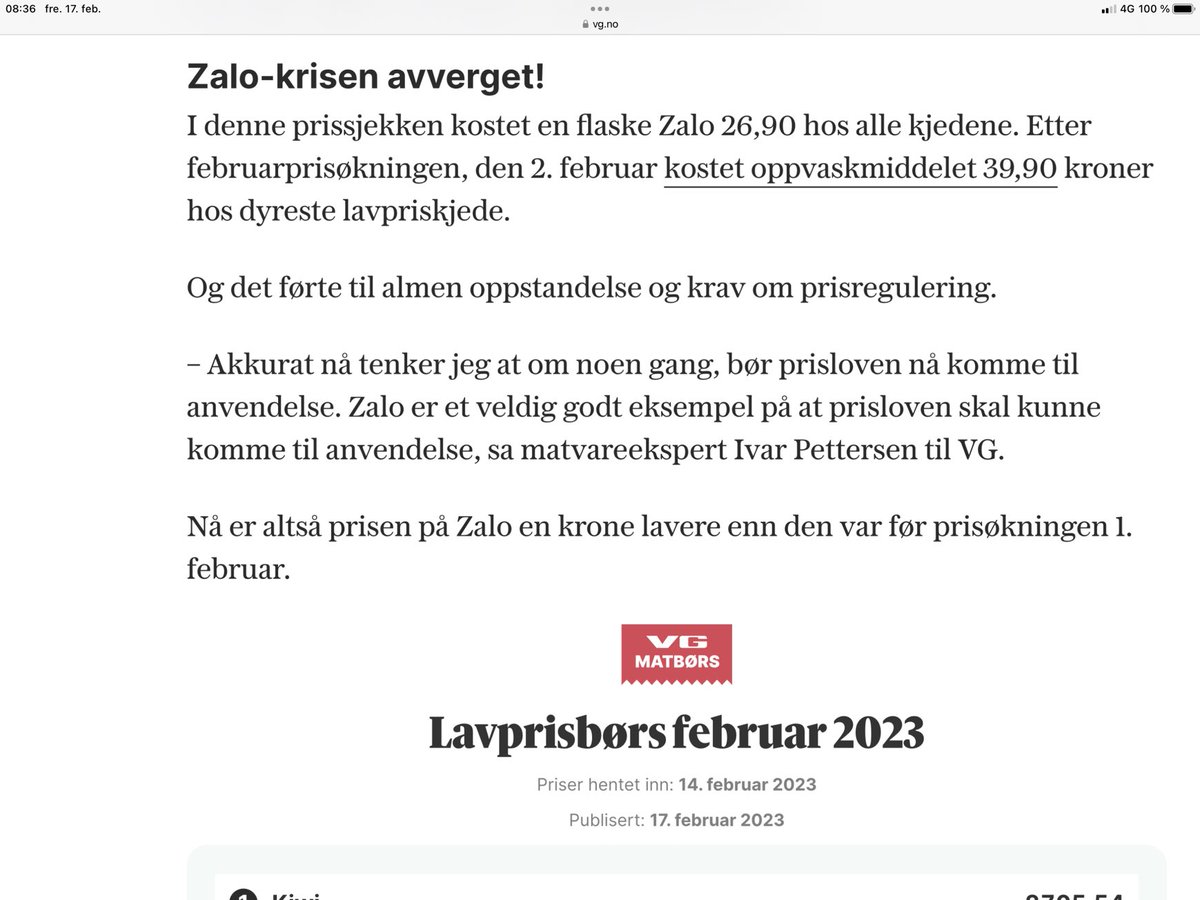 Dette er viktig. Jeg bruker minst 5 flasker zalo i uken. Mye å spare.