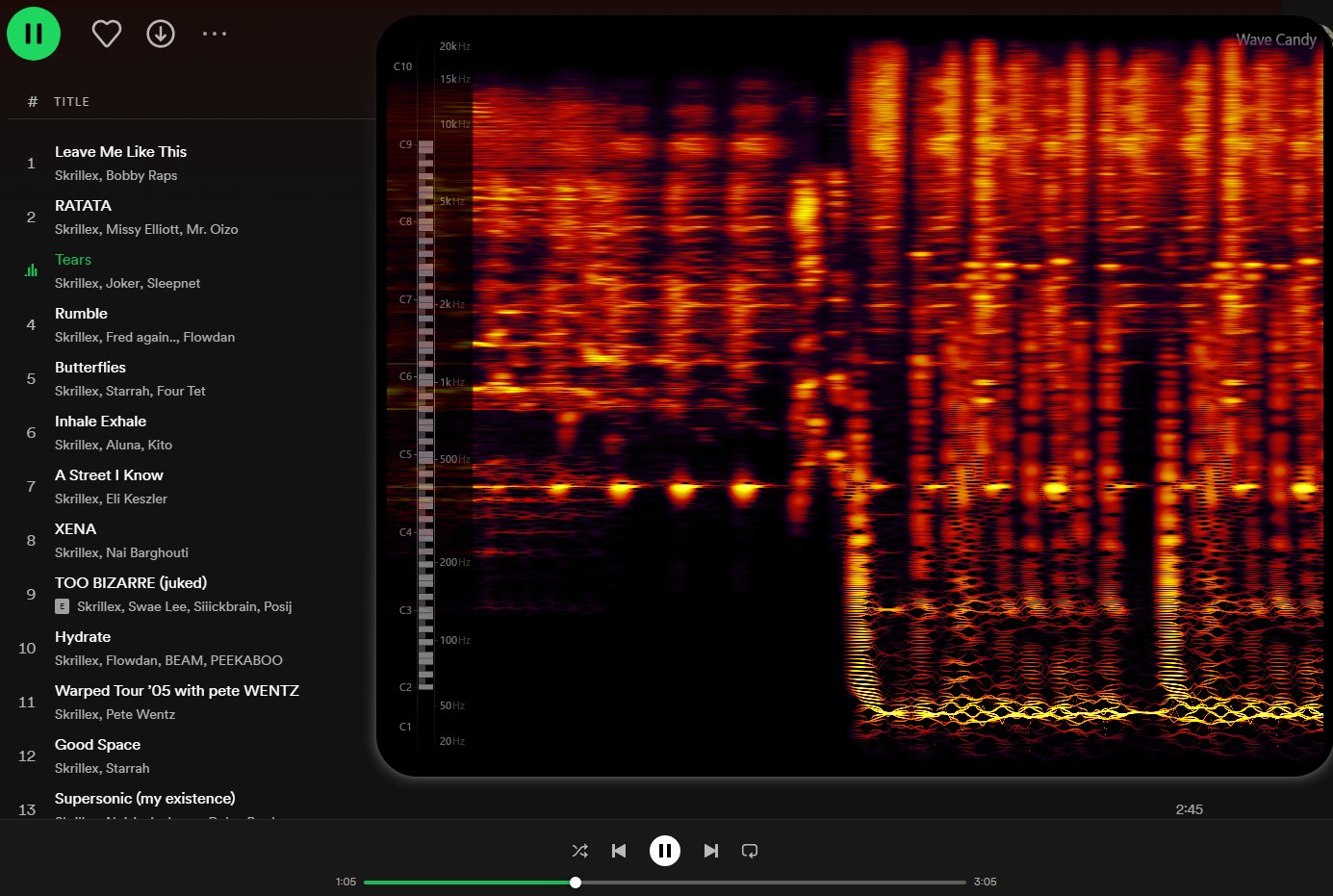 FrankJavCee в Twitter: „Listening to the new Skrillex album through a  spectrogram going... 
