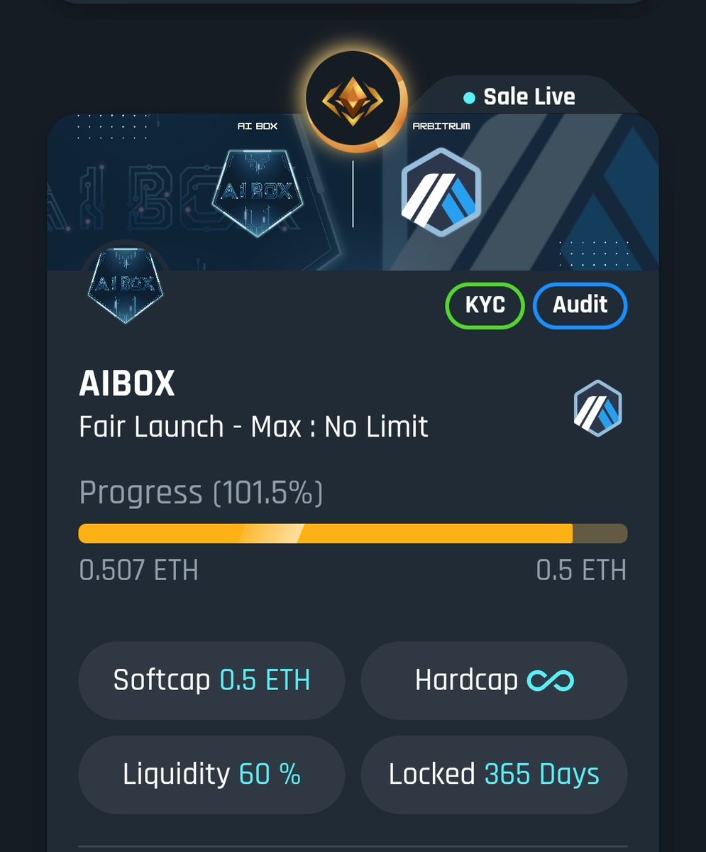 🔥🔥🔥 SC ACHIEVED 🔥🔥🔥

gempad.app/presale/0xFaB5…

<a href="/arbitrum/">Arbitrum</a> <a href="/arbitrum_weekly/">Arbitrum Weekly</a> <a href="/oreoswap/">OreoSwap - Tastiest DEX on #Arbitrum (💙🍪🧡)</a> <a href="/PresaleWorld/">Presale World</a> @defi <a href="/ethereum/">Ethereum</a> <a href="/VitalikButerin/">vitalik.eth</a>