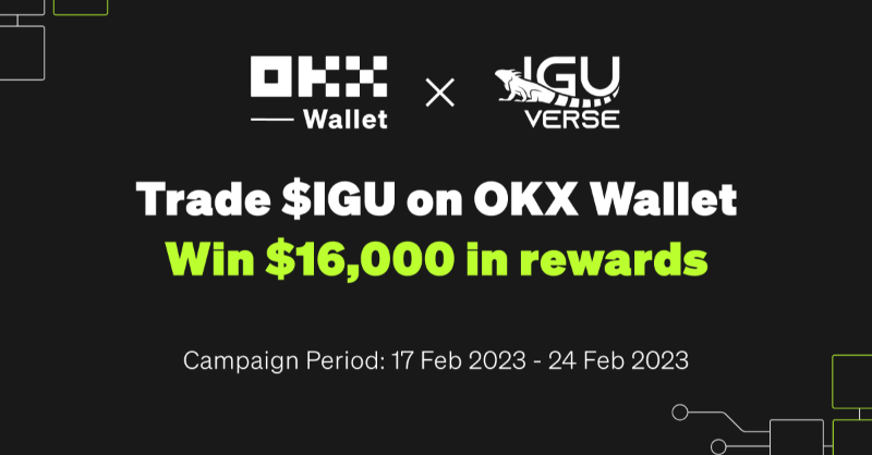 okx's tweet photo. 🔥 Exclusive listing of $IGU on #OKX DEX🔥

🦎 $IGU @iguverse is now available exclusively on OKX Wallet’s DEX. 

Trade $IGU to win rewards of up to $16,000 SQUAD!