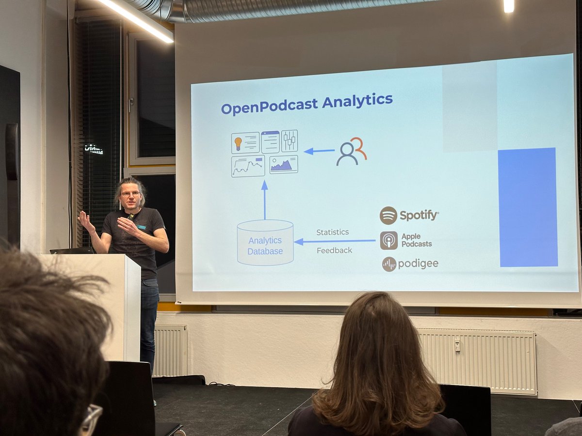 brgmn's tweet image. Super Vortrag gestern von @schafele über @OpenPodcastDev und deren offene Podcast-Analyse-Plattform beim #mediatechlab Meetup. Wäre ich Podcaster würde ich das richtig feiern! 🎉 #muenchen #podcasting #opensource #ownyourdata