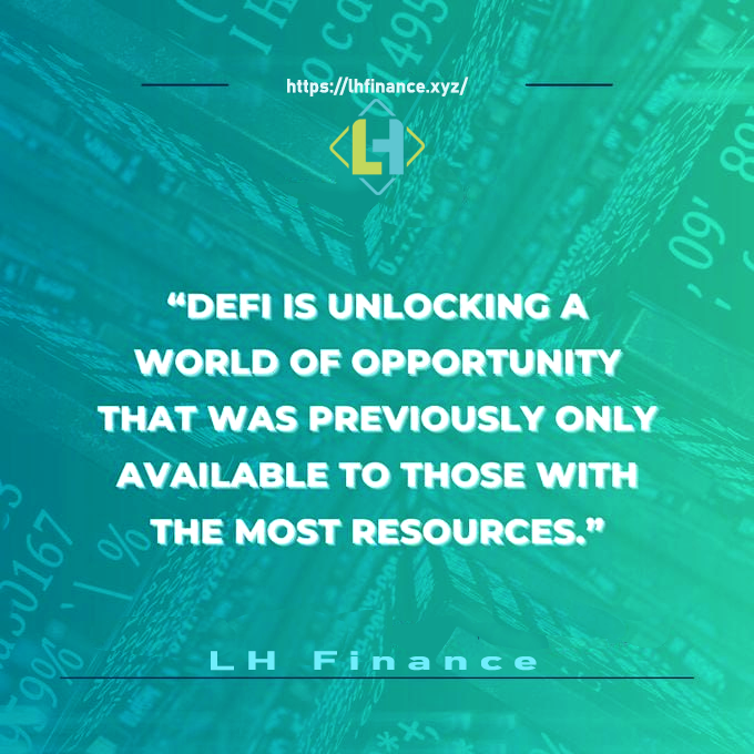LH_Finance's tweet photo. It eliminates the necessity for a centralized finance paradigm by allowing anybody, to use financial services anywhere. 

Through personal wallets and trade services tailored to people, DeFi applications provide users more control over their money.

#LHF #DeFi #crypto https://t.co/esafbIWMyw