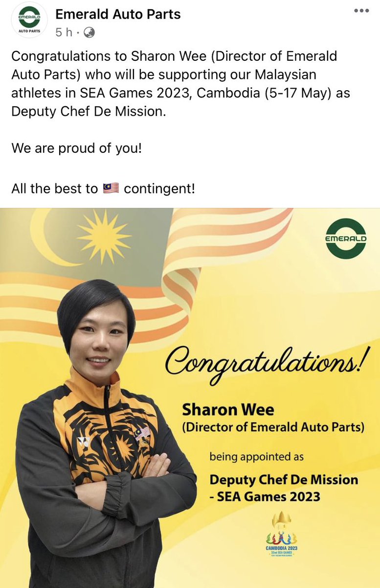 Sharon Wee on Twitter "Deputy Chef De Mission SEA Games 2023, Cambodia