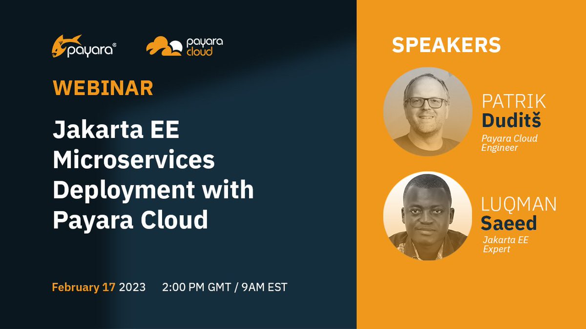 Payara_Fish's tweet image. Today!
Join @pdudits @gh_geek in a few hours for ' @JakartaEE #Microservices Deployment with Payara Cloud'
Avoid infrastructural cloud hassles:
hubs.ly/Q01CJw1z0 #cloudnative #javacloud