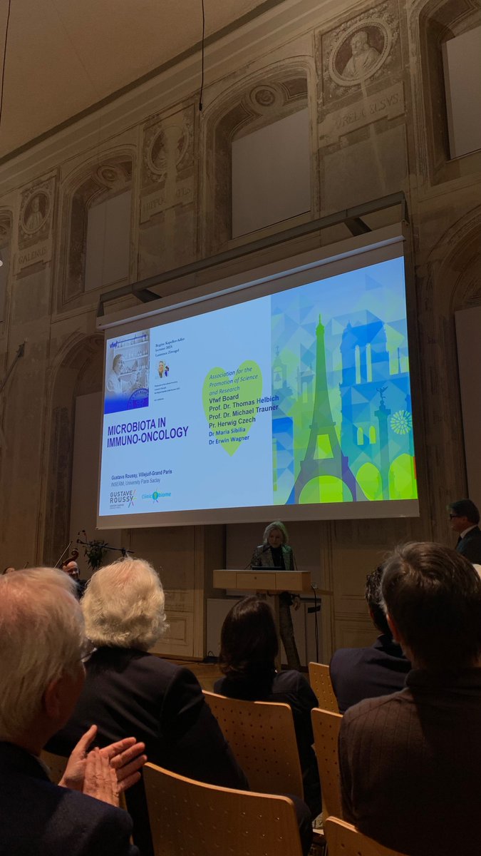 Biome_Dx's tweet photo. Very inspiring talk from Laurence Zitvogel from @GustaveRoussy yesterday at the Regine Kapeller-Adler Lecture about #immunotherapy, #microbiome and #cancer 🧫. Thanks @MedUni_Wien! https://t.co/dVChoME0hC