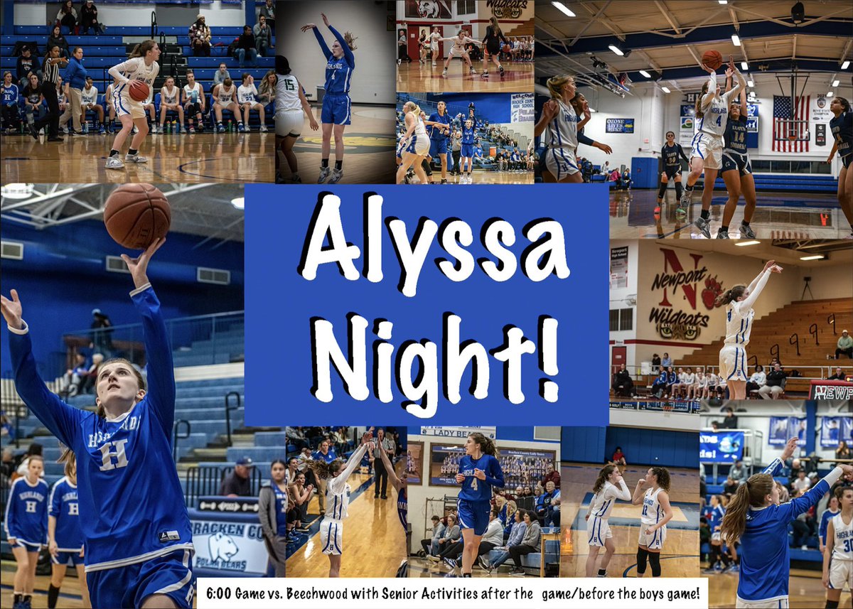 Come out and support our lone senior tonight. Our game tips offs at 6:00 and senior festivities will be immediately after our game and before the boys game. #alyssanight <a href="/fthhsathletics/">HHS Birds</a> <a href="/FTHighlandsHS/">Highlands High School</a> <a href="/BluebirdFans/">Highlands Athletic Boosters Association</a> <a href="/Jessica_AHarris/">Jessica Harris</a>