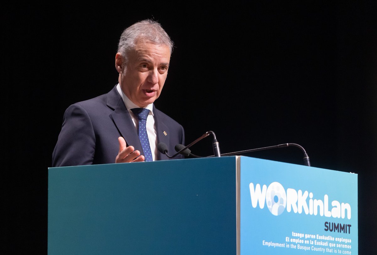🗣️ Iñigo Urkullu <a href="/Irekia/">IrekiaEJGV</a>
 
Debemos adaptar las políticas para dar respuesta a los retos que nos plantean las grandes transiciones digital, energética y demográfica en el ámbito laboral con especial atención a jóvenes y mujeres.

#empleo #empleodecalidad #empleoEuskadi #WORKinlan