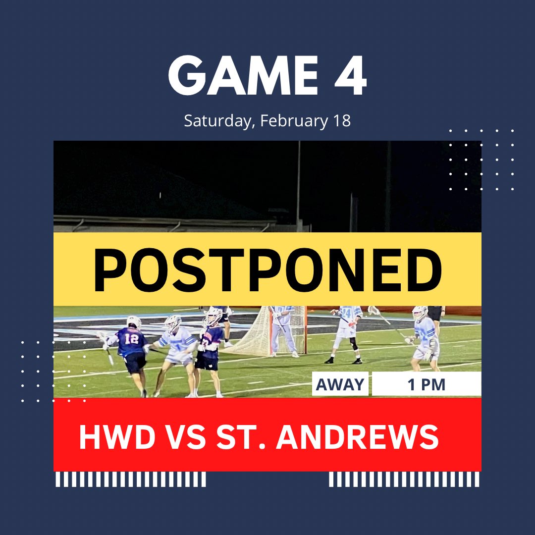 Sadly, we won’t be taking the show on the road this weekend to St Andrews in Jackson MS. Rain has flooded their field. Back at it next week against MB. #HWDLAX #BringtheJuice 🧃