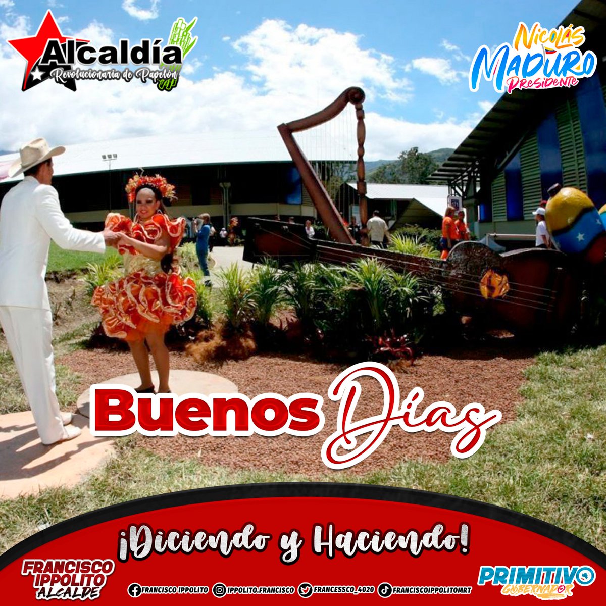 Buenos Días Tierra Dulce de Papelón
La Revolución es hija de la Cultura y de las Ideas, el mejor ejemplo son nuestras tradiciones y el folklore es una de las ramas que simbolizan lo que representamos los llaneros en toda nuestra patria. 
#PapelónRenace
#ElEsequiboEsDeVenezuela