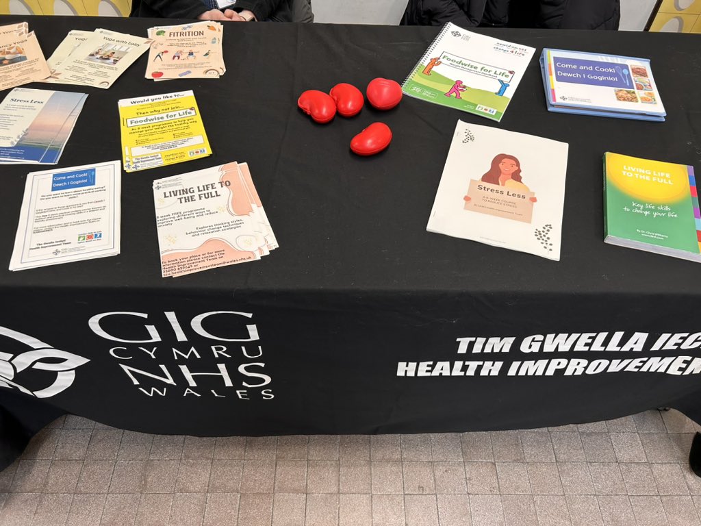 We’re at @GlyndwrUni today as part of their student Community Connect Event: Health and Well-being event, talking about the courses we offer in the community ✨ #bcuhealthimprovementteam