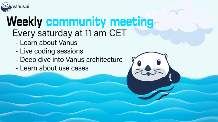 Hi forks, we will be hosting our first weekly Meetings at 11 a.m. CET on the 18th of February. Come and join us to learn more about Vanus.
Add your name under current attendees to Vanus Meeting Minutes.
docs.google.com/document/d/1wM…