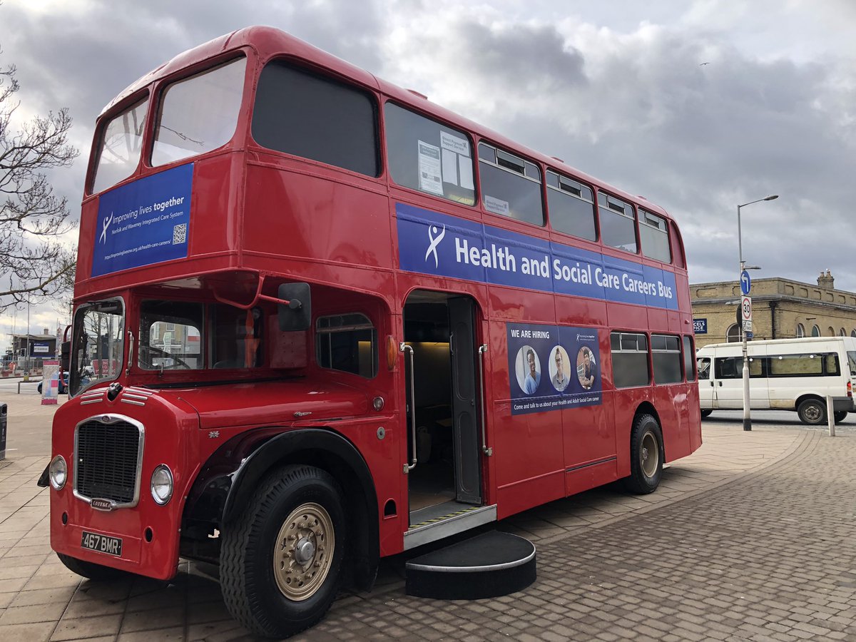 The #HealthandSocialCare #Recruitment bus in on #Station Square in #Lowestoft until 3pm today, if you are interested in a career in social care. <a href="/HealthCareersUK/">NHS Health Careers</a>
