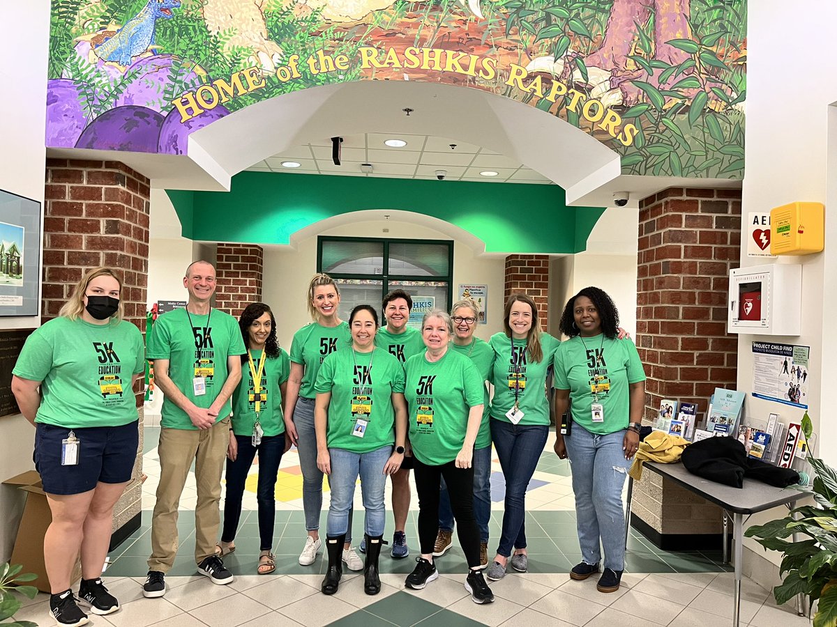 CGoodwinPE's tweet photo. @CHC_PSF Rashkis Raptor Staff ready for the 5K! #5kforeducation @RashkisES @RashkisPTA https://t.co/q5CG9i8eVM
