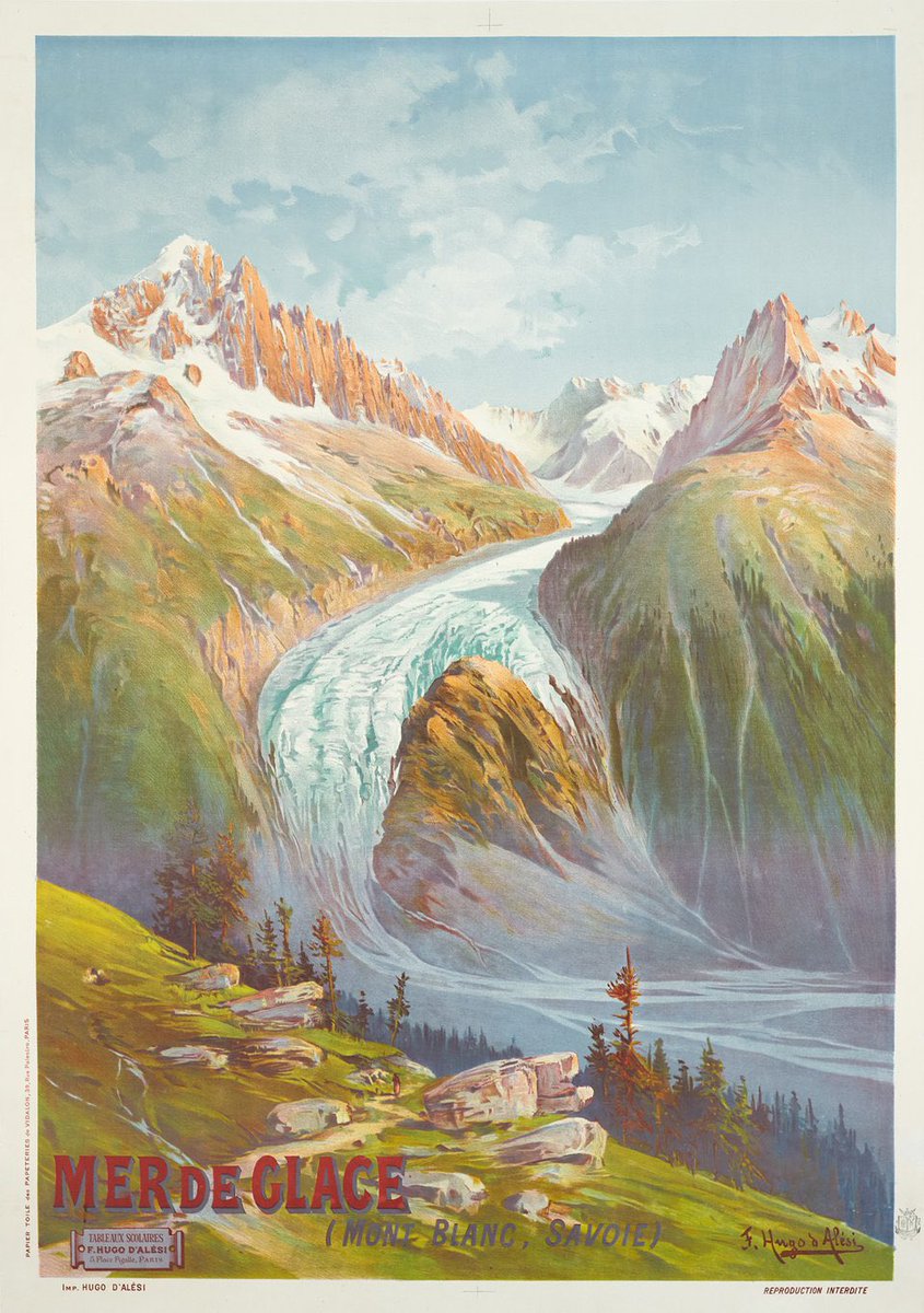 Un glacier, une affiche de voyage : la Mer de Glace #Savoie
Via : l’immense <a href="/subfossilguy/">Melaine Le Roy</a> !