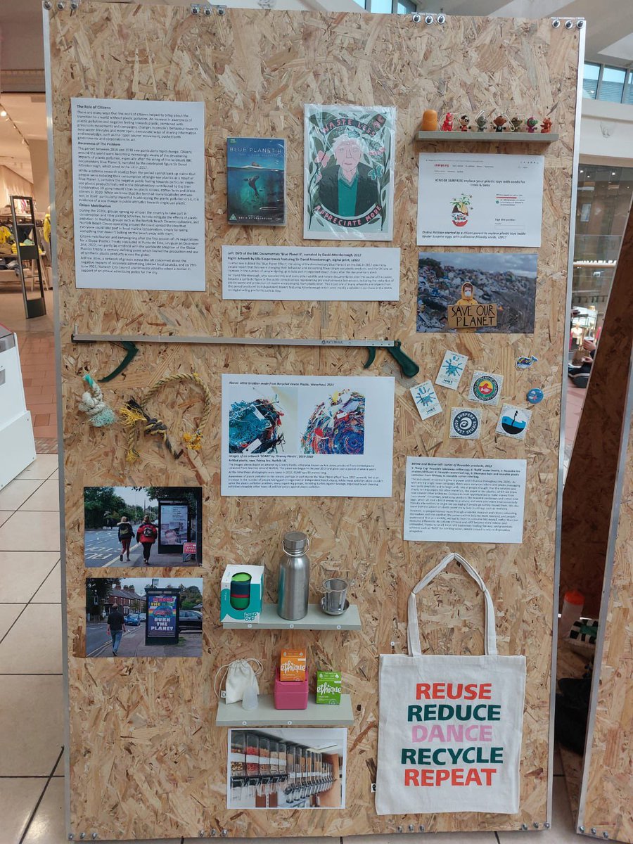 Imagine a future without plastic pollution 💭 <a href="/uniofeastanglia/">UEA</a> Helen Pallett and <a href="/precplasticeast/">Precious Plastic East</a> Kate Harper (UEA PhD student) are helping you do exactly that, with their Museum of Plastic. 

On display now at <a href="/Chantry_place/">Chantryplacenorwich</a> as part of <a href="/NorwichSciFest/">Norwich Science Festival</a>, finishing 4pm Saturday.