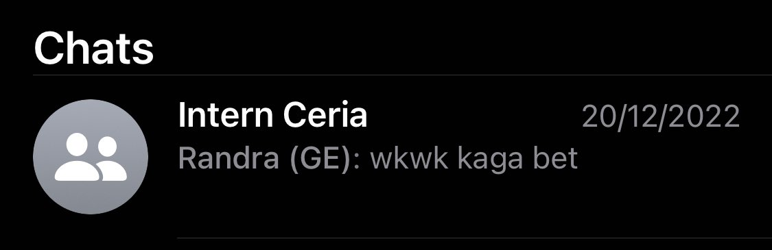 Wkwk namanya kea nama grup intern gua