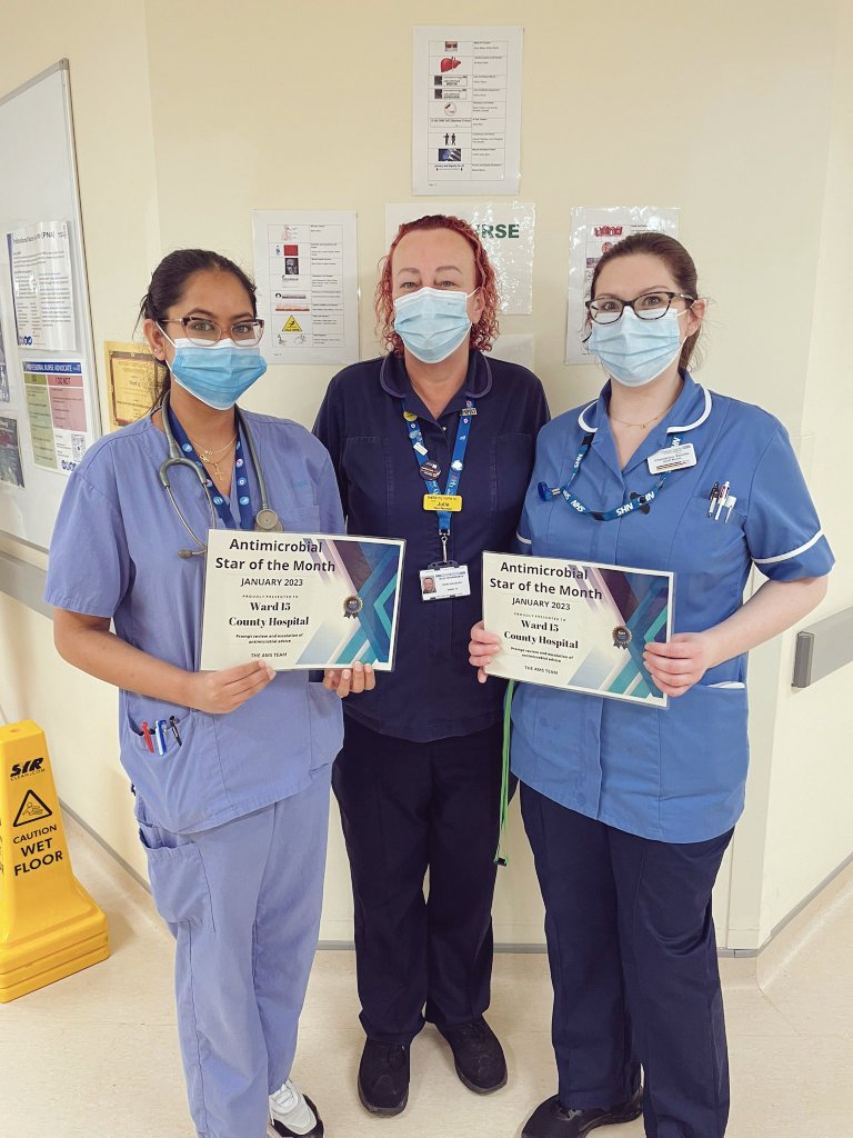 #Congratulations to ward 15 at #CountyHospital #Stafford for winning the #Antimicrobial #StarOfTheMonth for their great work on #OptimizingAntimicrobial use. They have focused on prompt reviews and escalation of #Antimicrobial advice. Well done!! 

#AMS #AntimicrobialStewardship