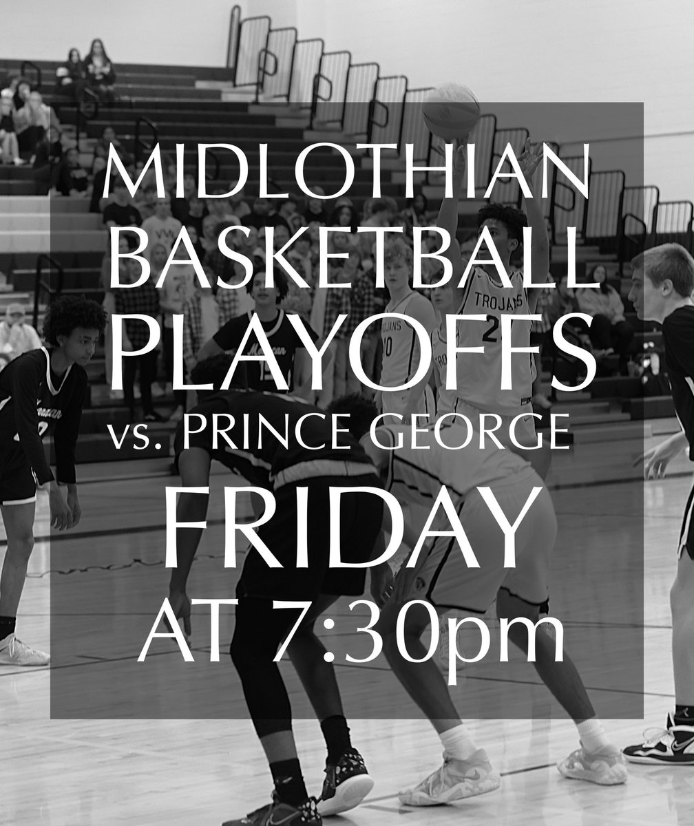 There’s nothing like playoff basketball! Come out and support the Trojans as we take on Prince George in the opening round tonight at 7:30pm. #TrojanNation #ItsAboutTheTEAM