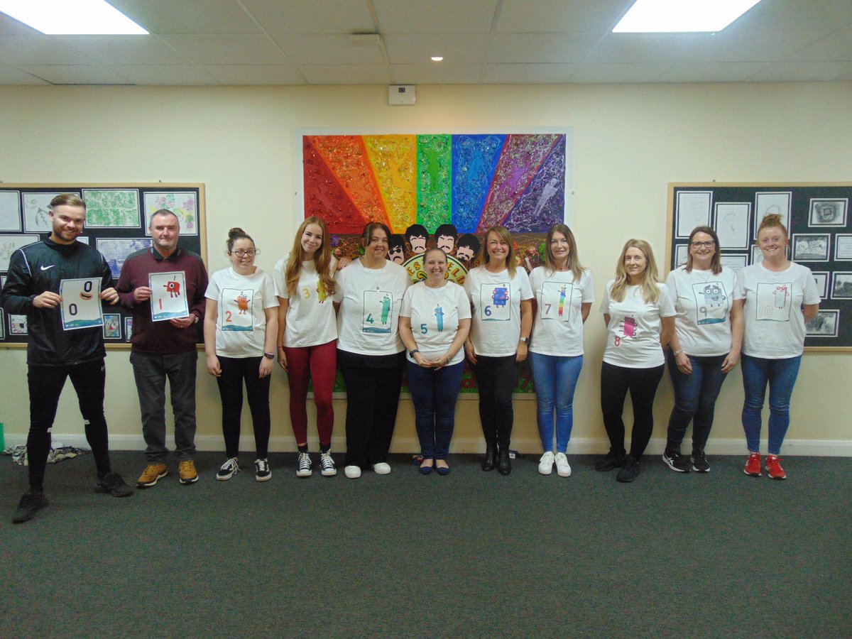Westfield_Wigan's tweet photo. Today is Big Number Day in reception classes
@Westfield_Wigan! The reception staff made a 'human number line' - the children have had so much fun! 
More photos to follow ... 5, 4, 3, 2, 1, 0 https://t.co/HQdrtU3yLr