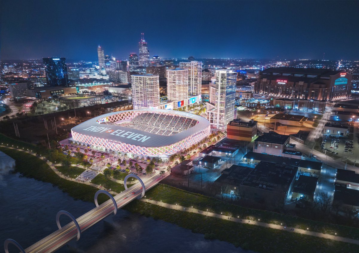 kylesheldon's tweet photo. NEW: Take a look at these gorgeous renderings of @IndyEleven’s downtown stadium - coming in 2025. 😍🏟️

Beautiful. https://t.co/b9D9WAKtdH