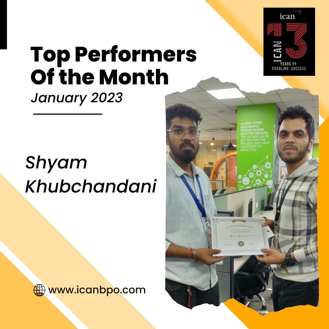 ICANBPO's tweet photo. Presenting the Top Performers from January 2023 month!👏.

Kudos to you all the STAR ICANITES 💫- Rugved Sawant, Shyam Khubchandani, Ambika Pasi, and Ruth Joseph 👏😇👍.

#ICANBPO #ICAN #TopPerformersOfTheMonth #PerformerOfMonth #BestPeroformers #EmployeeAppreciation https://t.co/YWjq7apWVj