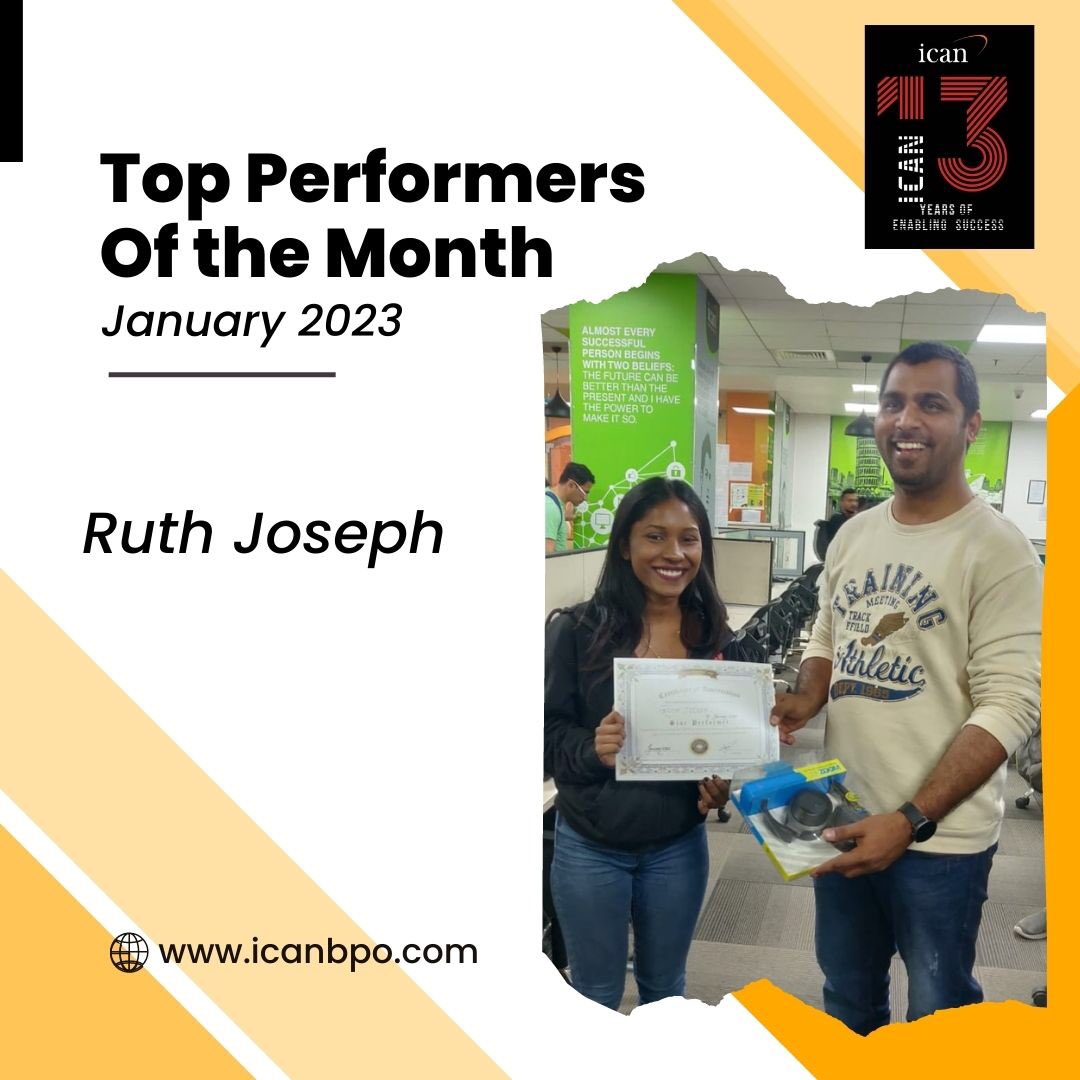ICANBPO's tweet photo. Presenting the Top Performers from January 2023 month!👏.

Kudos to you all the STAR ICANITES 💫- Rugved Sawant, Shyam Khubchandani, Ambika Pasi, and Ruth Joseph 👏😇👍.

#ICANBPO #ICAN #TopPerformersOfTheMonth #PerformerOfMonth #BestPeroformers #EmployeeAppreciation https://t.co/YWjq7apWVj