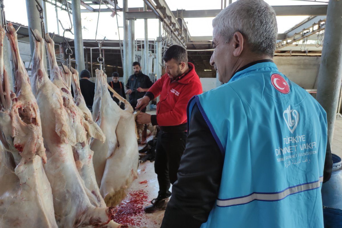 DiyanetVakfi's tweet photo. Adana Müftülüğü ve Vakfımız Şubesi, hayırseverlerimizin destekleriyle depremzedeler için 50 kurbanlık kesimini gerçekleştirerek kardeşlerimize ikram etmek üzere hazır hale getirdi.

#TürkiyeİçinİyilikVakti
#DayanışmaDestanı https://t.co/EJE6qadqVa