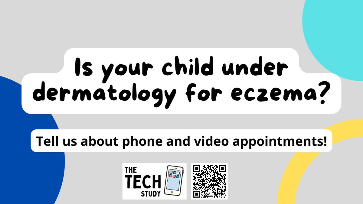 National Eczema Society (@eczemasociety) on Twitter photo Does your child have #eczema? 🧒
Have they had a phone or video appointment with dermatology? 📱
If so, researchers at <a href="/UniofNottingham/">Uni of Nottingham #WeAreUoN</a> would love to hear how it went! They want to improve virtual appointments for children & young people with eczema.
👉 tinyurl.com/2bhahybr Does your child have #eczema? 🧒
Have they had a phone or video appointment with dermatology? 📱
If so, researchers at <a href="/UniofNottingham/">Uni of Nottingham #WeAreUoN</a> would love to hear how it went! They want to improve virtual appointments for children & young people with eczema.
👉 tinyurl.com/2bhahybr