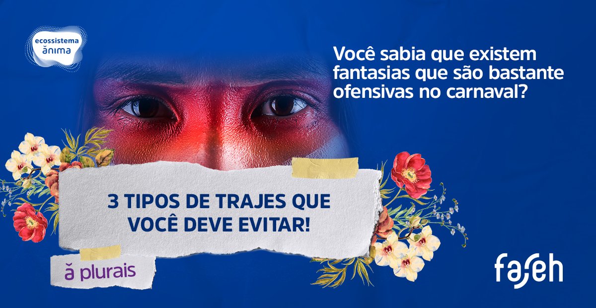 faculdade_faseh's tweet photo. É importante lembrar que para curtir o carnaval e se divertir, você não precisa ser ofensivo com as pessoas. 

Nem tudo é permitido! Opte por roupas que não tenham uma conotação racista, machista, xenofóbica ou de apropriação cultural. https://t.co/fSVj9TKiav