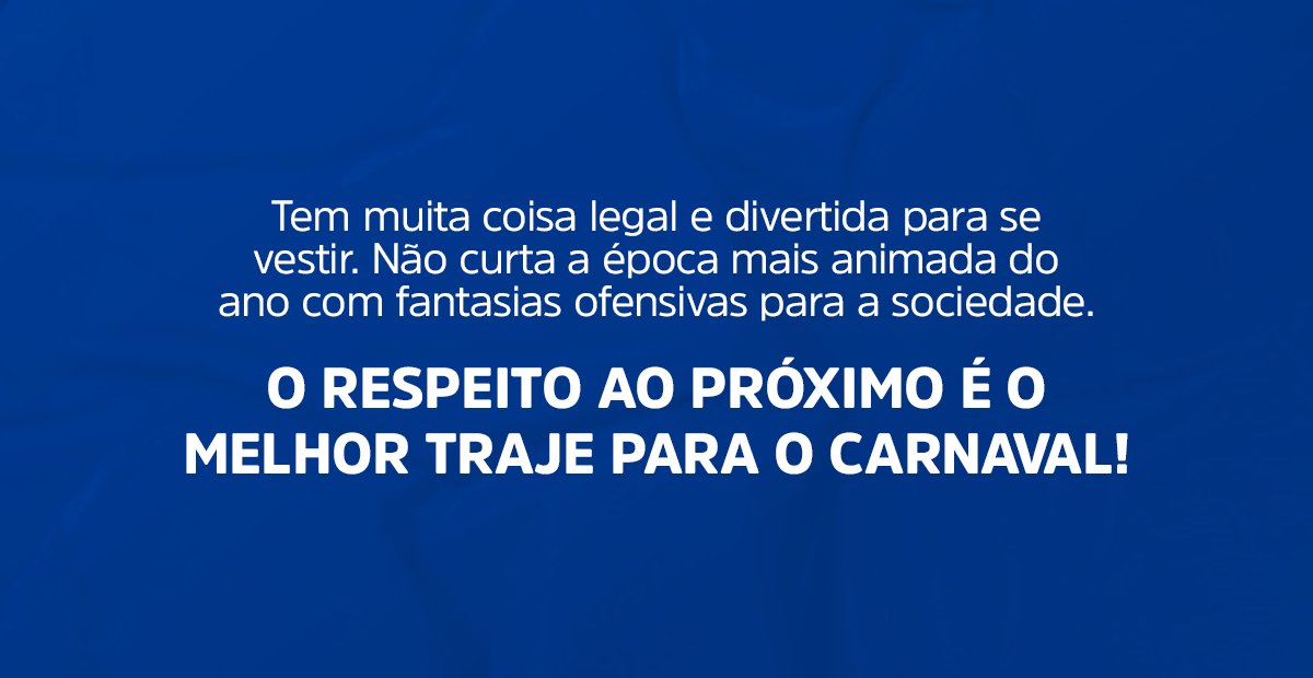 faculdade_faseh's tweet photo. É importante lembrar que para curtir o carnaval e se divertir, você não precisa ser ofensivo com as pessoas. 

Nem tudo é permitido! Opte por roupas que não tenham uma conotação racista, machista, xenofóbica ou de apropriação cultural. https://t.co/fSVj9TKiav