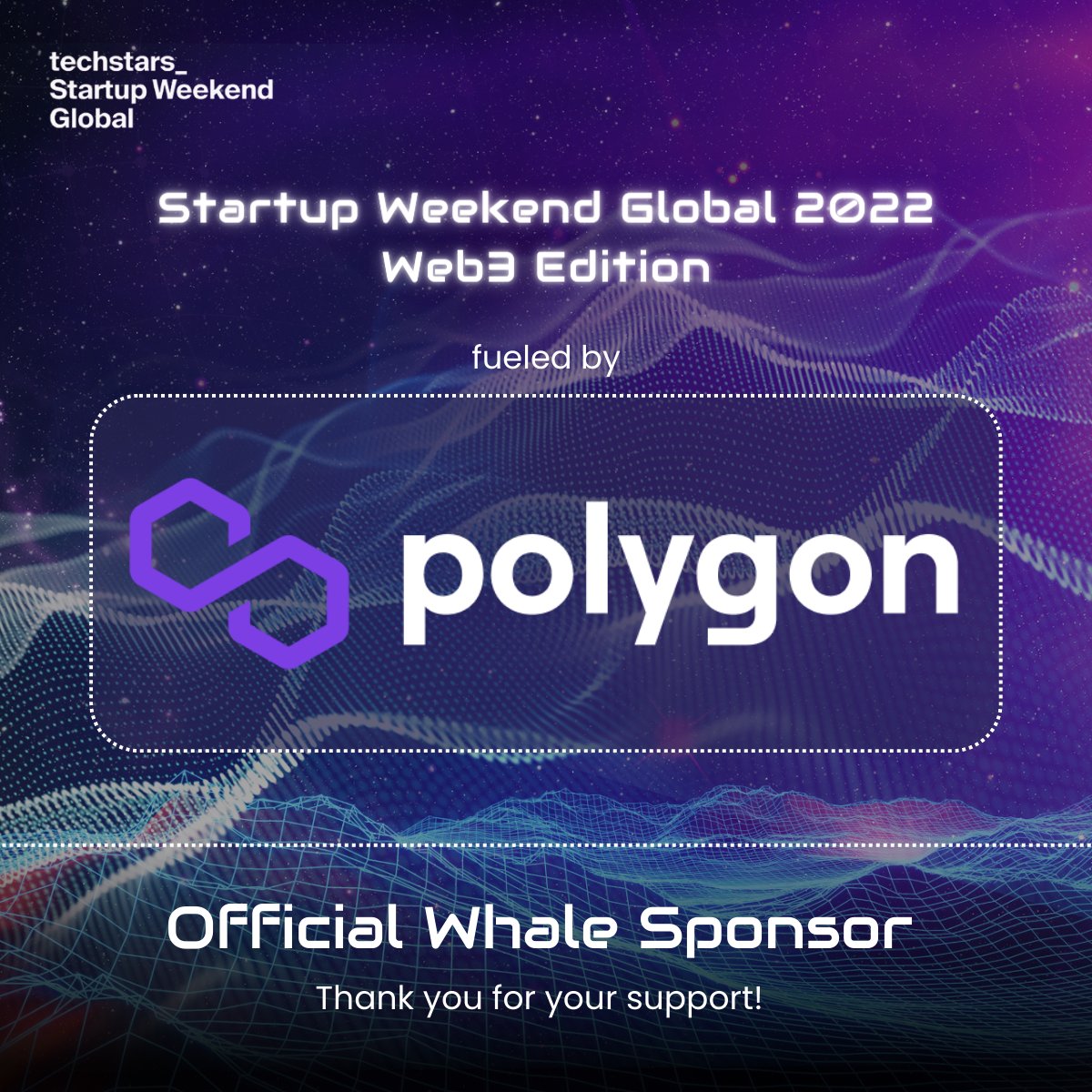 Want to build a scalable user-friendly dApp? 

Polygon believes in Web3 for all. Polygon is a decentralised Ethereum scaling platform that enables developers to build scalable user-friendly dApps with low transaction fees without sacrificing security. 

#startupweekendglobal