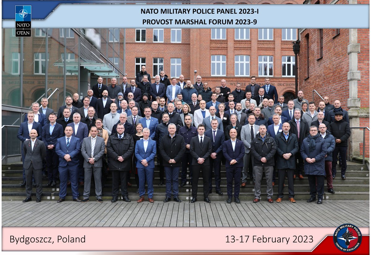 MP_CoE's tweet photo. The NATO Military Police Panel 2023-I and the Provost Marshal Forum 2023-9 have been finished. These two crucial events for the Military Police Community of Interest were held simultaneously for the first time.
#WeAreNATO https://t.co/MkgA15PiqR