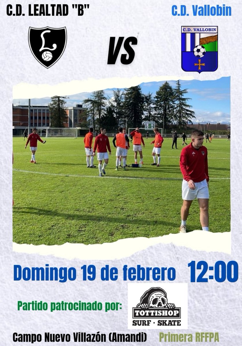 CDLealtad's tweet photo. El domingo a las 12:00 horas, turno para el #CDLealtadB ante el #CDVallobin.

¡Suerte!💪🏻

#OrgulloLeal🖤 #PrimeraRFFPA https://t.co/WDISBEBU7Z