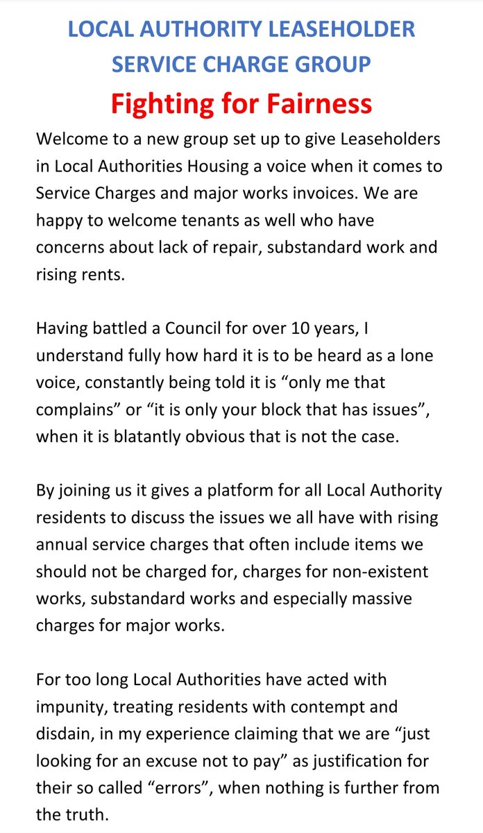 Local Authority Leaseholder Service Charge Group tweet media