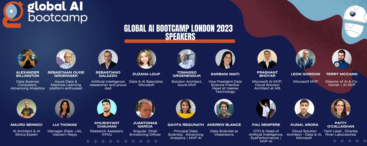 There's only 2 weeks to go until the Global AI Bootcamp London 2023! 

We have over 13 speakers so you’re sure to find something to advance your knowledge and further your skills. 

Register here: bit.ly/GlobalAIBootca… 

#ai #mlops #microsoft #azure #learning #GlobalAIBootcamp