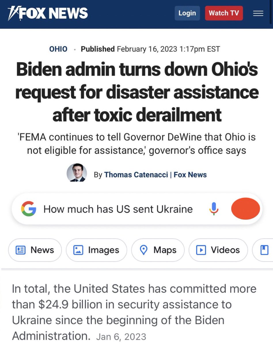 Assistance for Ukraine: $25 billion 
Assistance for Ohio: $0