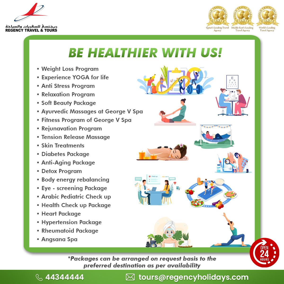 RegencyTravels's tweet image. Mindful wellness programs are the best way to lower the harm of stress and other health difficulties. So, take advantage of various wellness programs and packages to enhance general wellness and stay healthy with us. 

Contact us for more info 

#wellnessprogram #wellnessjourney